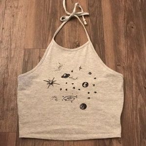 Outer Space Cropped Halter Top LA HEARTS
